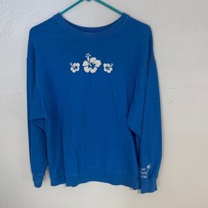 Hollister Blue Floral Crew Neck Sweater